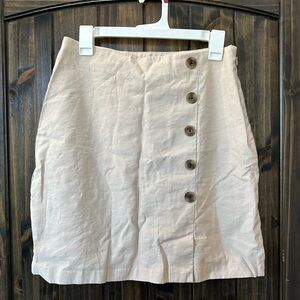 Ann Taylor- high waisted khaki skirt (6P)